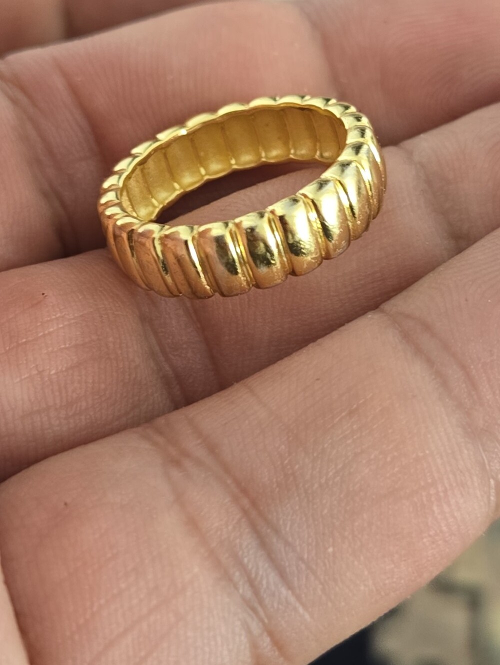 Bague Minimaliste En Argent Sterling 925 Plaquee Or 18K Sz 8